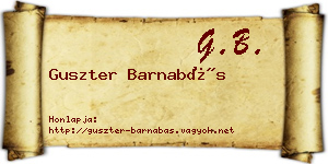 Guszter Barnabás névjegykártya