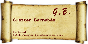 Guszter Barnabás névjegykártya