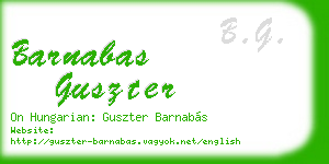 barnabas guszter business card