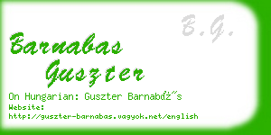 barnabas guszter business card